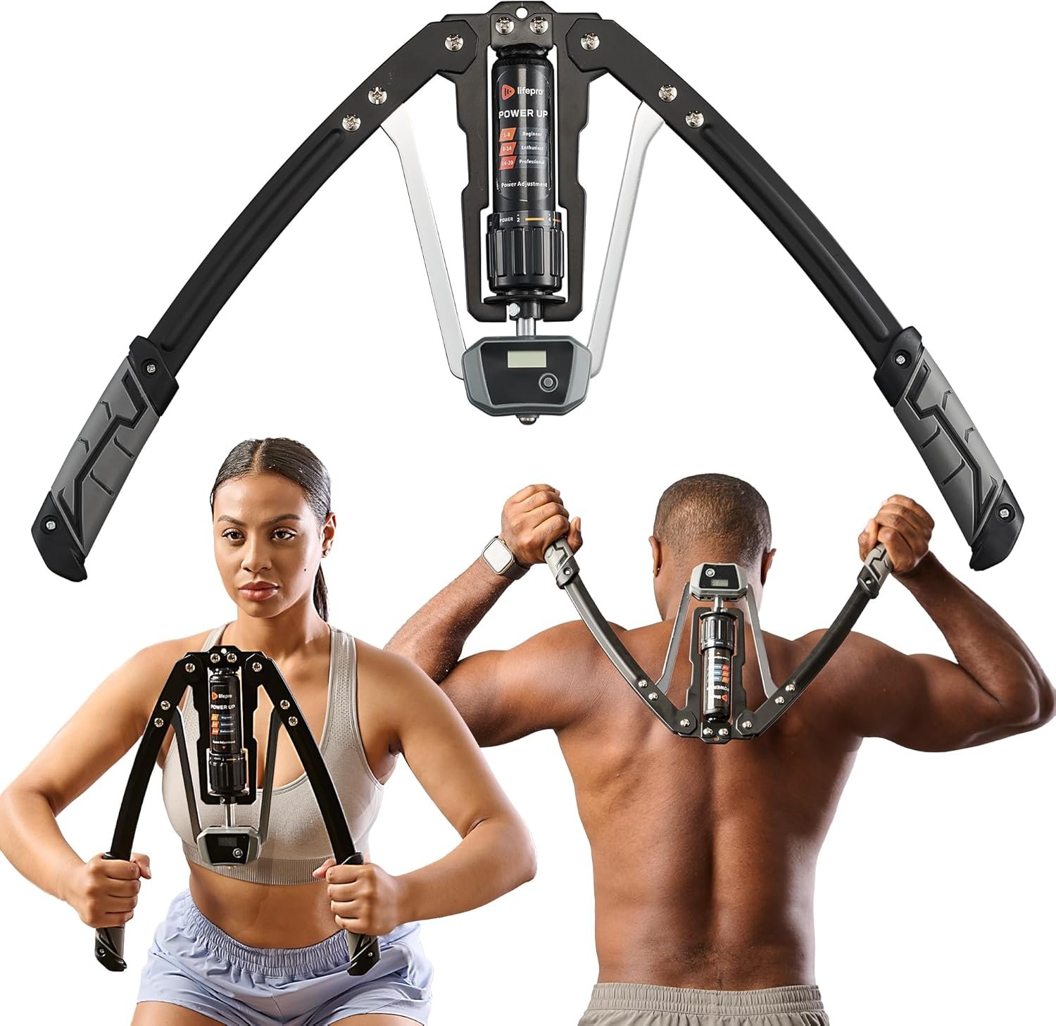 LifePro – Twister Arm Trainer – ShredForce Chest Workout Equipment & Chest Trainer – Adjustable 22-440lb Hydraulic Resistance, Repetition Counter, Carbon Steel – Upper Body Strength Wellness Support