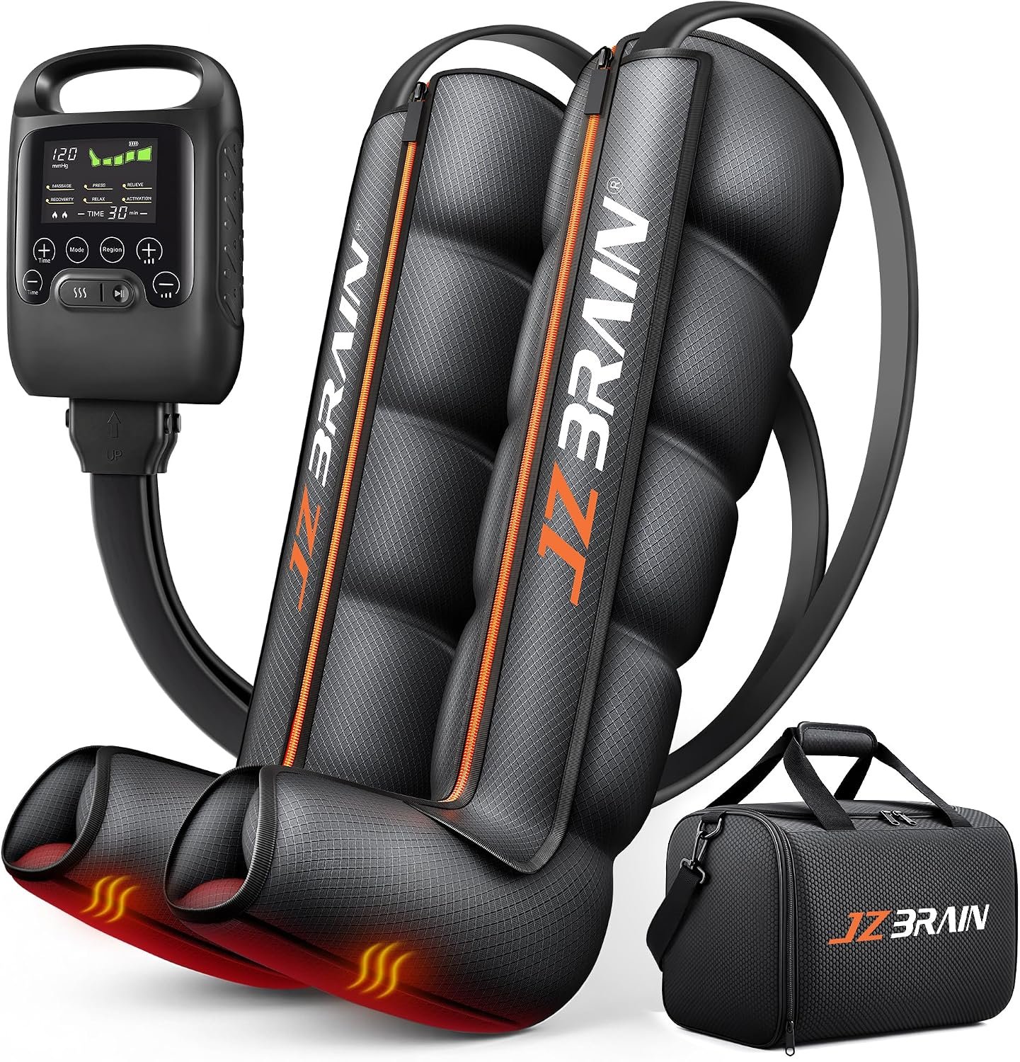 JZBRAIN Professional Air Compression Boots, Sequential Leg Compression Massager for Circulation, Cordless Rechargeable Recovery System for Massage Therapy, 6 Modes, 8 Intensity (Medium)