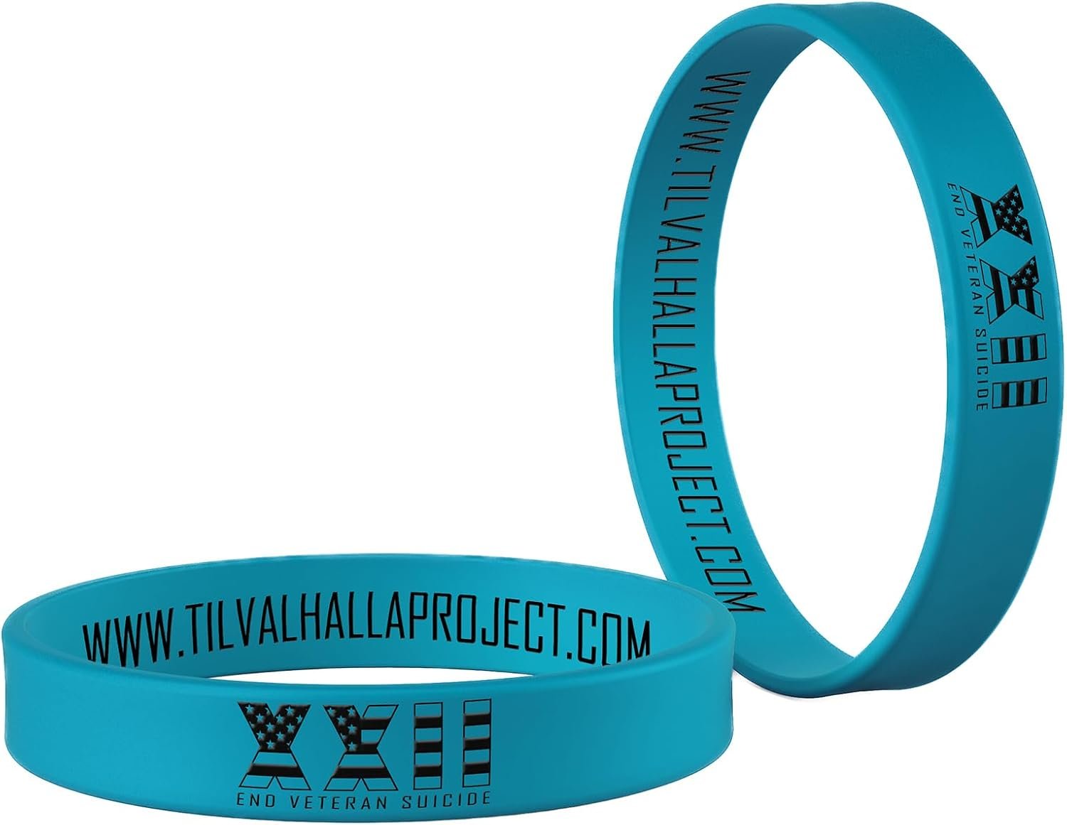 Til Valhalla Project XXII: End Veteran Suicide Silicone Bracelet | Rubber Bracelets for Men | Mens Jewelry for Gym & Fitness | American Flag Gifts for Men | Proudly Printed in the USA