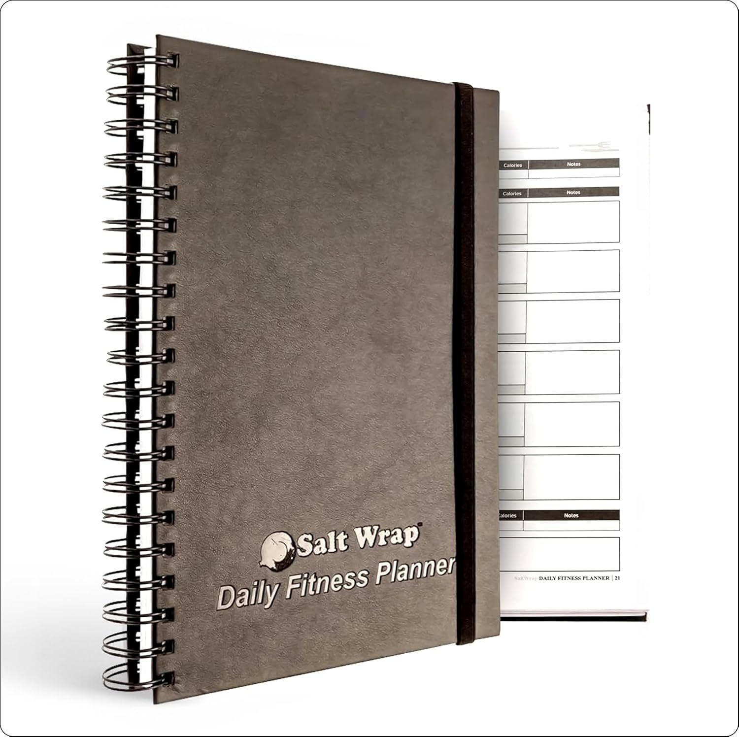 SaltWrap Daily Fitness Journal, Workout Planner & Food Log Book 7×10 Inches