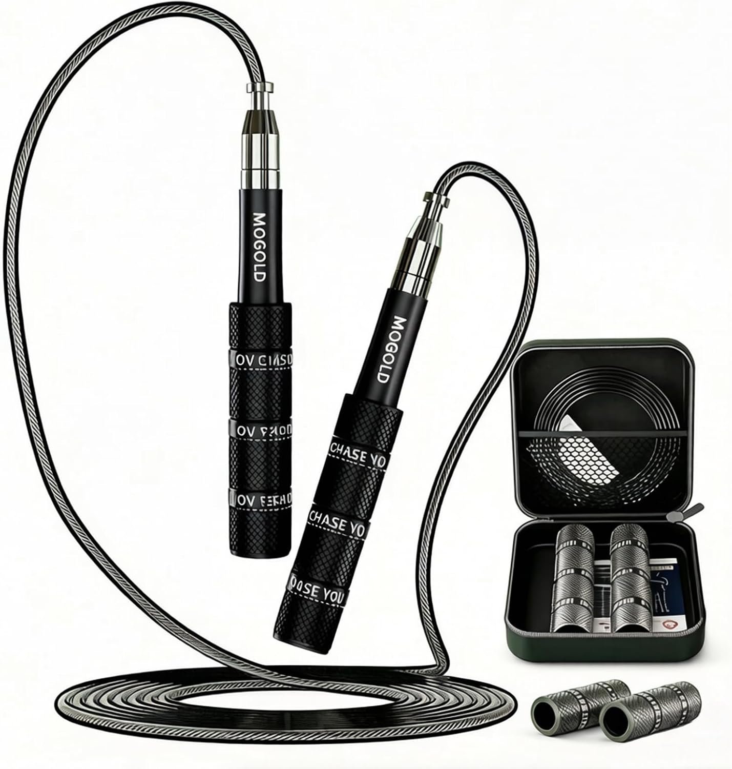 Retractable Jump Rope – No Tool Adjustable, Fits in Pocket, Tangle-Free Steel Cable for Travel & Gym