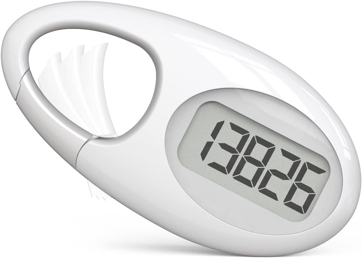 Simple 3D Step Counter, Walking Pedometer, Steps Tracker with Neck Lanyard/Carabiner for Men Women Teens Adults Seniors