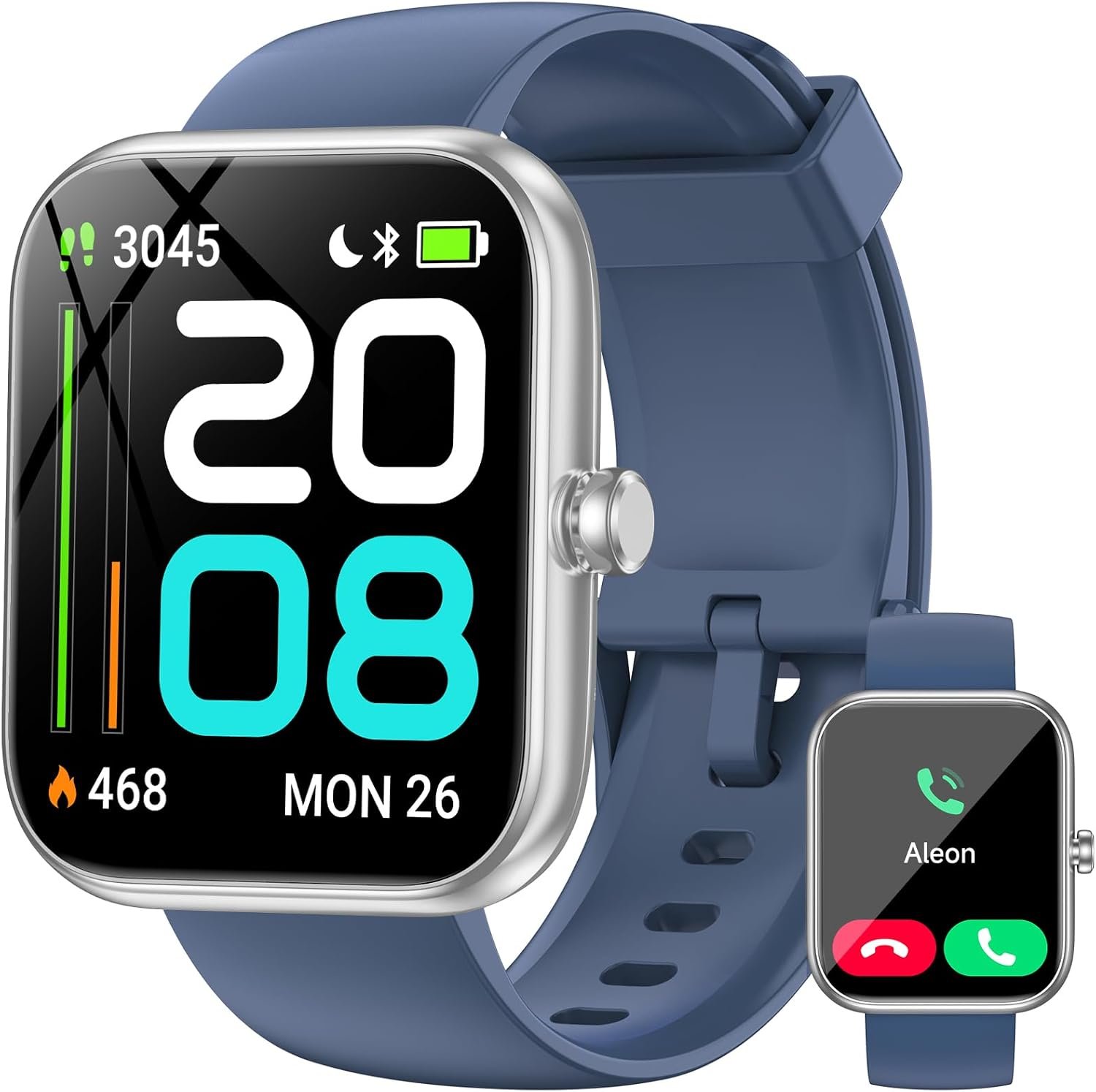 Smart Watch for Men with Alexa, 1.83″ Full Touch Screen Fitness Watch with Heart Rate Sleep Tracking, 130+ Sport Modes, IP68 Waterproof, Bluetooth Call Activity Tracker Compatible with Android & iOS